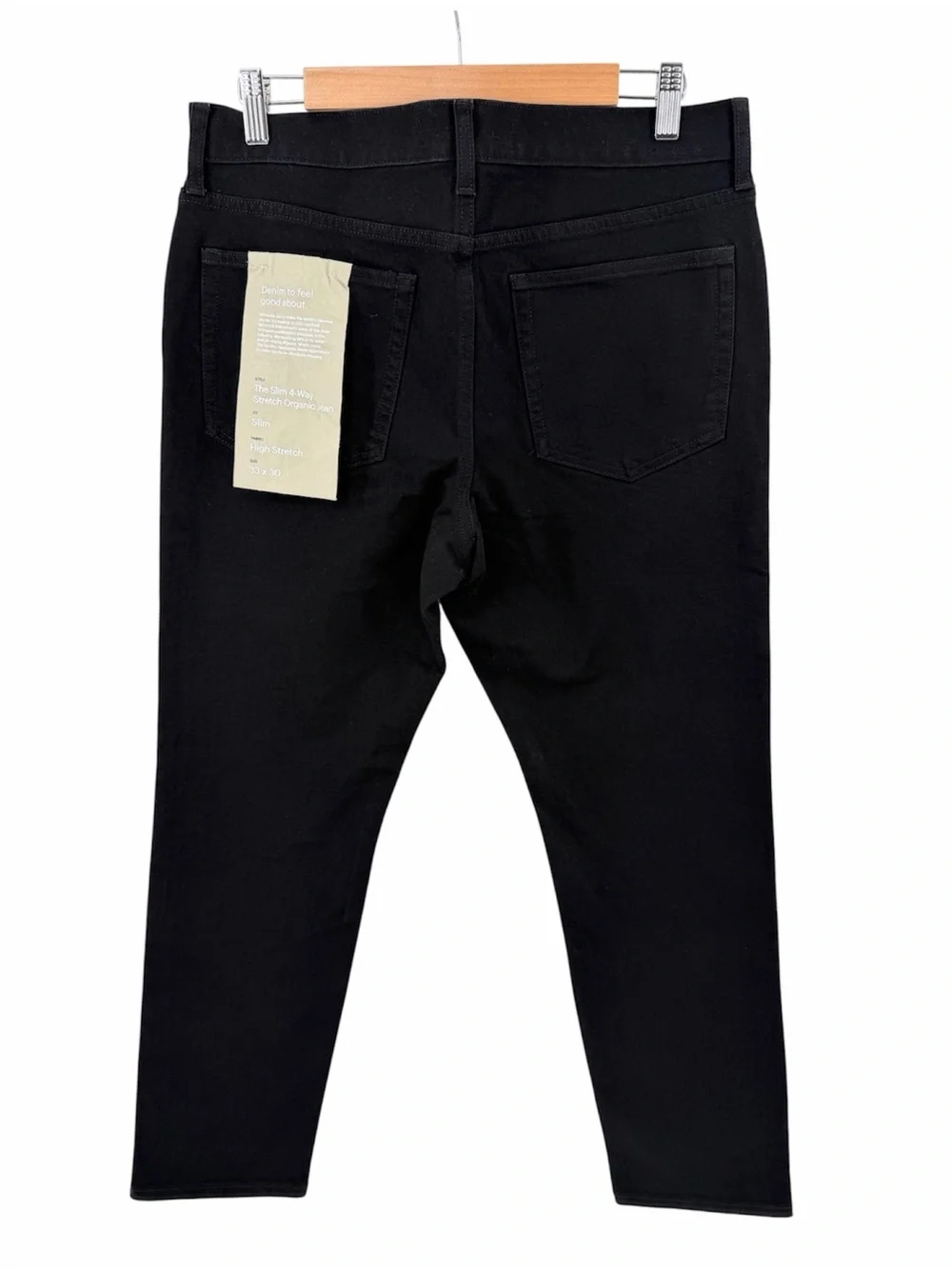 Everlane The Slim 4-Way Stretch Organic Jean in black Size 33x30